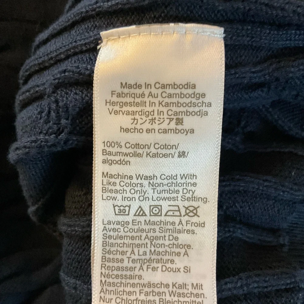 NEW J.Crew‎ Cotton cable crewneck sweater Navy Blue Men’s Size M NWOT Preppy